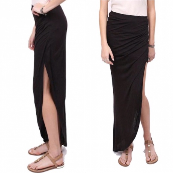 Anthropologie Dresses & Skirts - (SOLD) GENTLE FAWN Maxi Skirt Slit Cut Side Black M